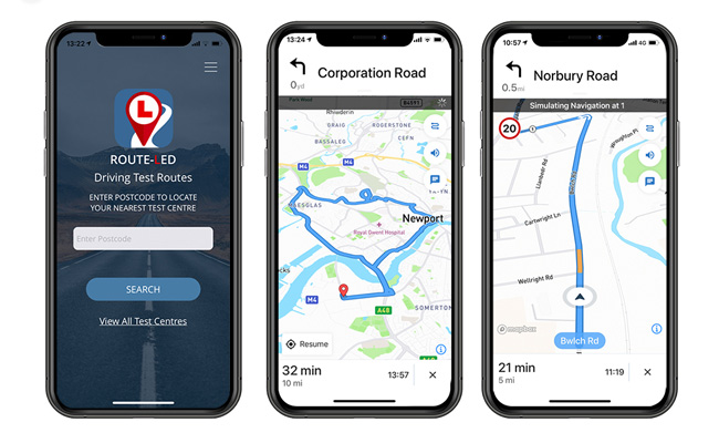 driving test routes app